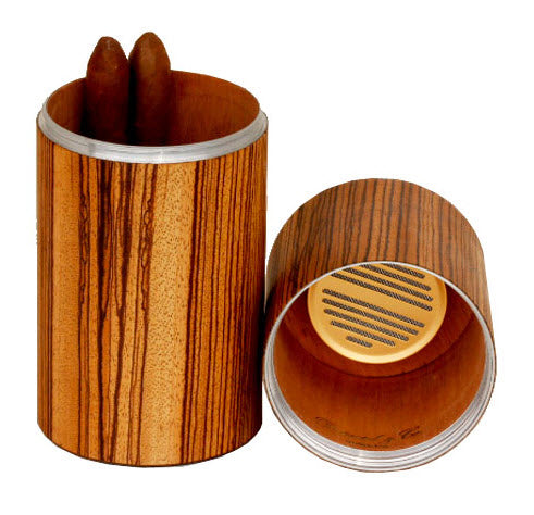 Brizard and Co - The Cylindrical Desk Humidor - Zebrawood (Exotic Wood)