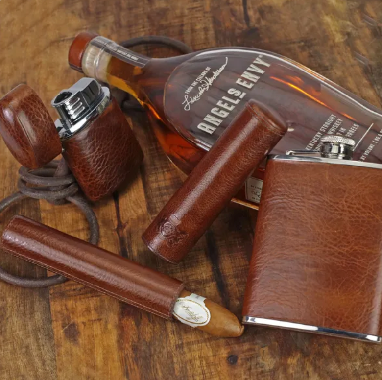 Brizard and Co - The Single Cigar Tube - Antique Saddle Leather (Leather)