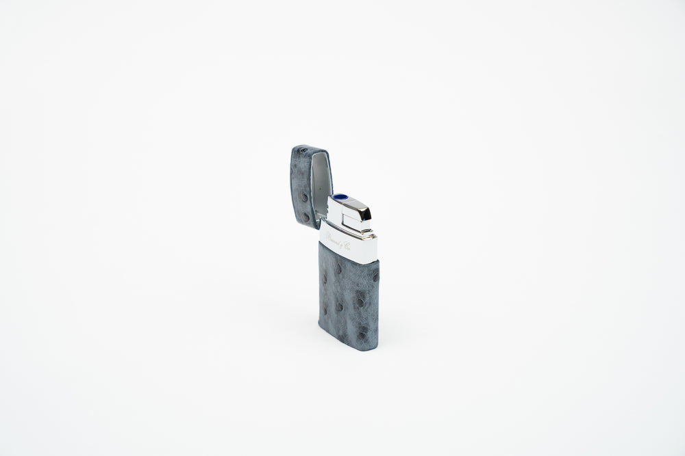 Brizard and Co - Venezia Lighter - Genuine Ostrich Bruciato Denim