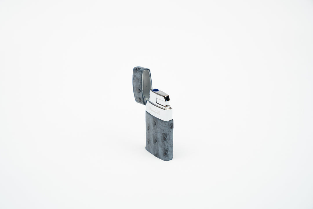 Brizard and Co - Venezia Lighter - Genuine Ostrich Bruciato Denim