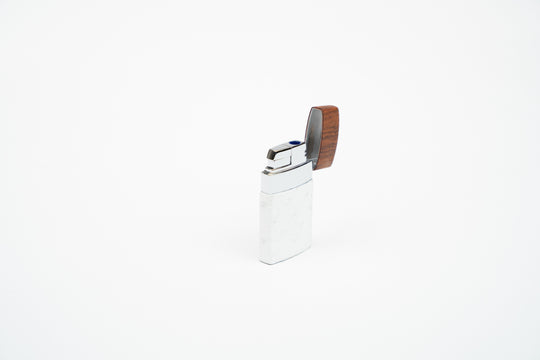 Brizard and Co - Venezia Lighter - Genuine White Ostrich and Rosewood (St Tropez Collection)