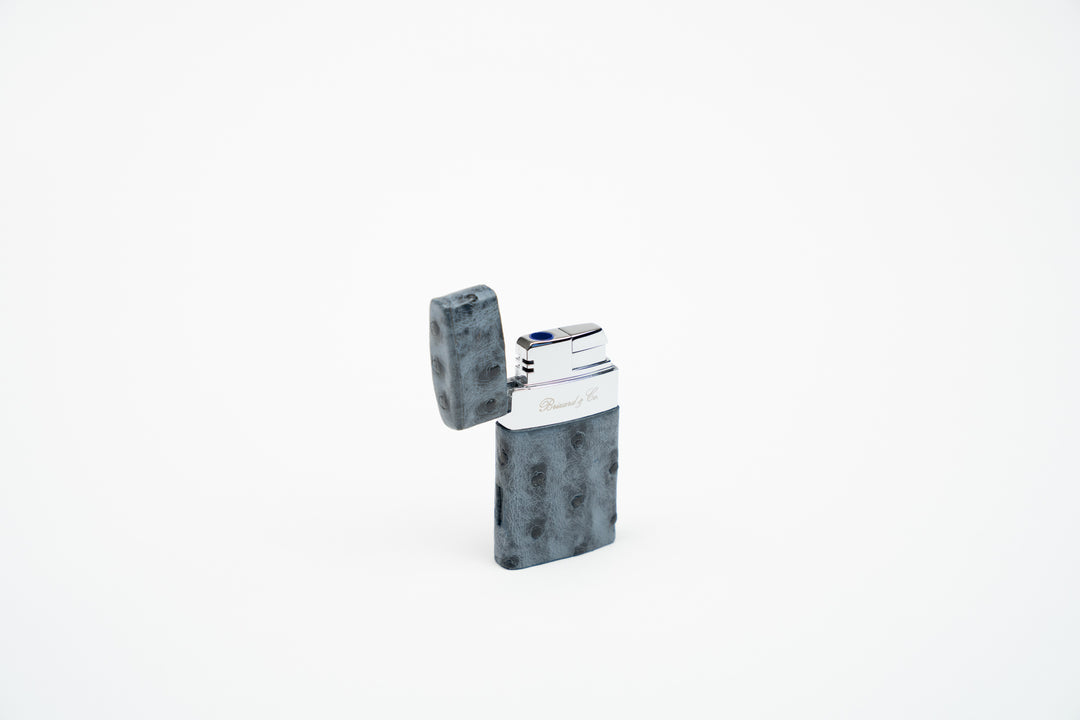 Brizard and Co - Venezia Lighter - Genuine Ostrich Bruciato Denim
