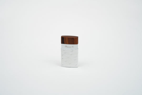 Brizard and Co - Venezia Lighter - Genuine White Ostrich and Rosewood (St Tropez Collection)