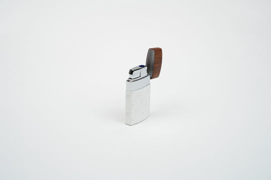Brizard and Co - Venezia Lighter - Genuine White Ostrich and Rosewood (St Tropez Collection)