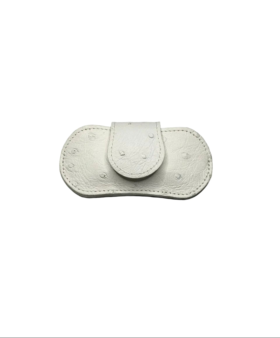 Brizard & Co – The “V” Cutter - White Ostrich Leather & Rosewood