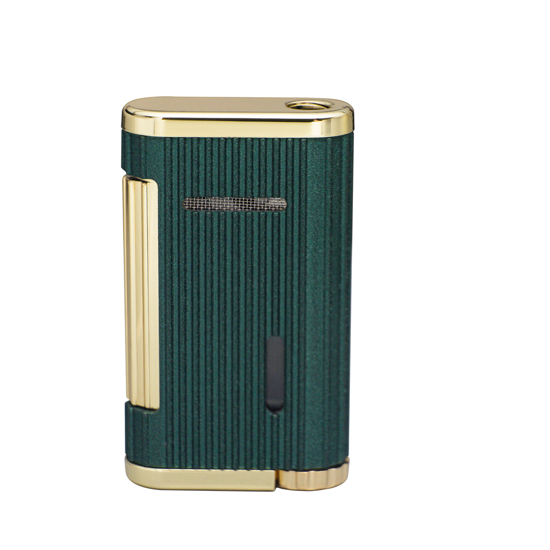 Xikar Allume 1, double jet lighter, green & gold