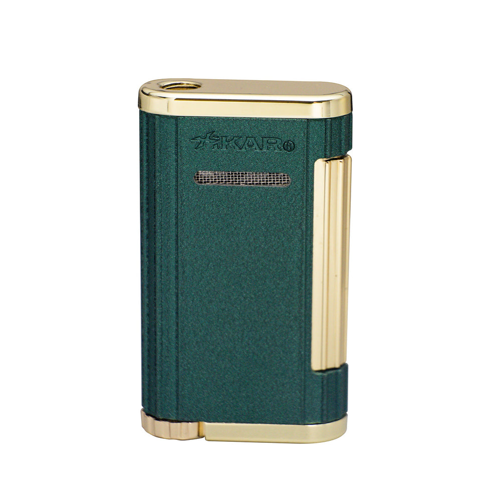 Xikar Allume 1, double jet lighter, green & gold - view 2