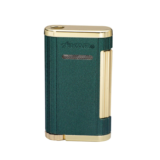 Xikar Allume 1, double jet lighter, green & gold - view 2
