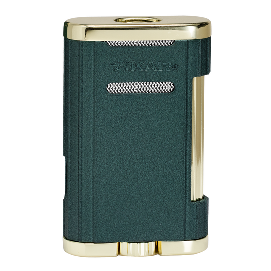 Xikar Allume 3, double jet lighter, green & gold