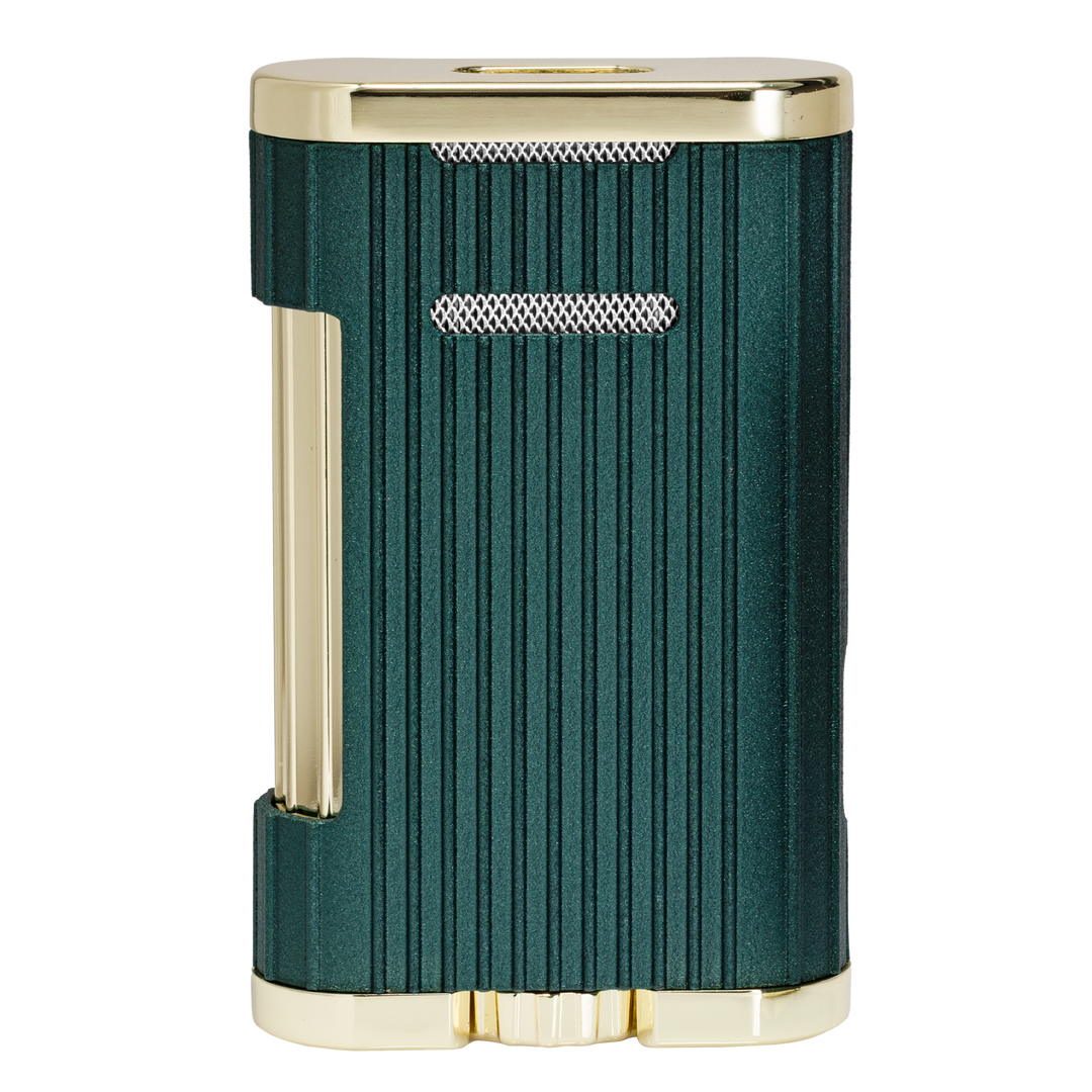 Xikar Allume 3, double jet lighter, green & gold - view 2