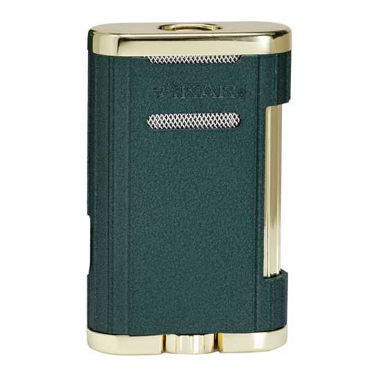 Xikar Allume 3, double jet lighter, green & gold - view 3