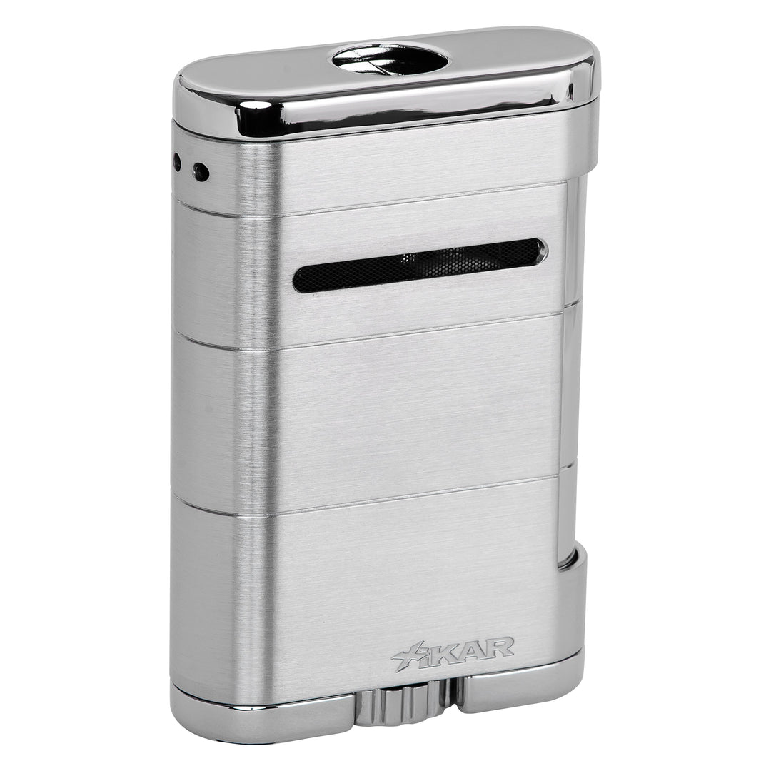 Xikar Allume Triple Tabletop Lighter in Steel Silver