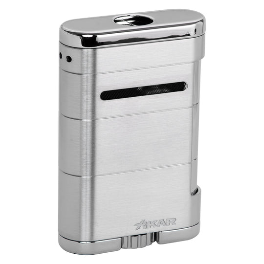Xikar Allume Triple Tabletop Lighter in Steel Silver