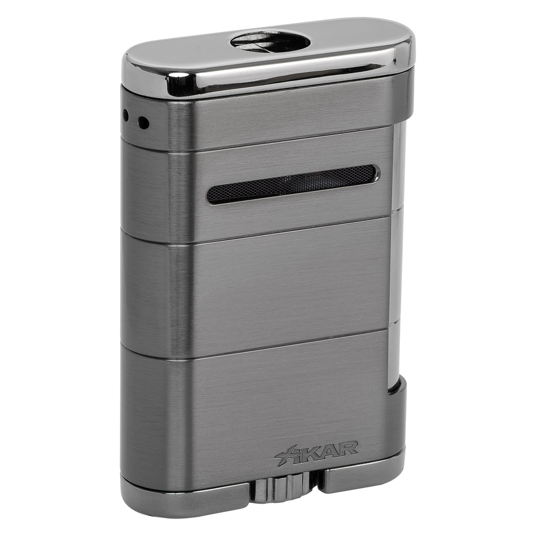 Xikar Allume Triple Tabletop Lighter in Steel Silver - view 3