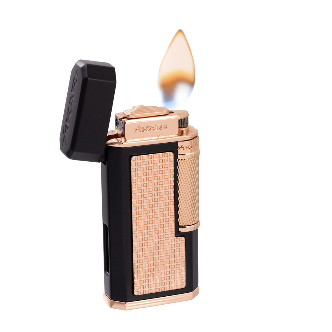Xikar Ardore Double Soft Flame Lighter in Black and Rose - view 3