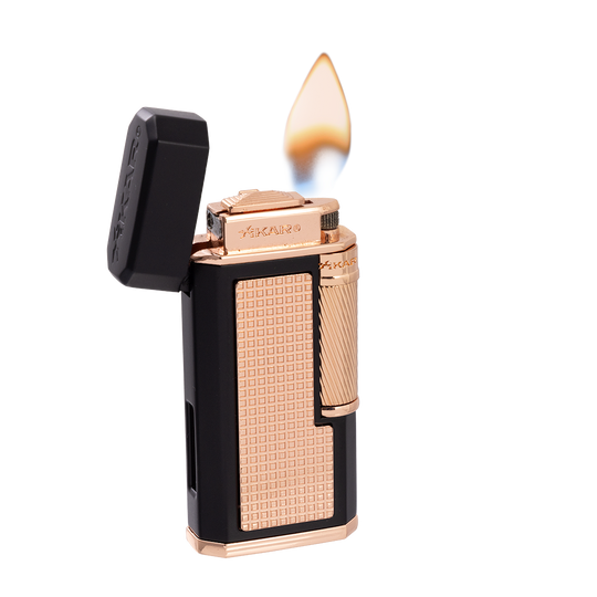Xikar Ardore Double Soft Flame Lighter in Black and Rose - view 3