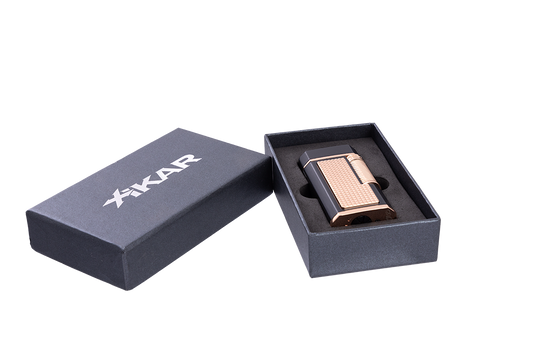 Xikar Ardore Double Soft Flame Lighter in Black and Rose - view 6