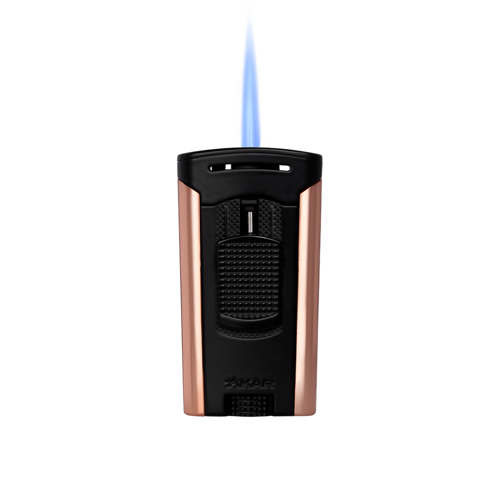 Xikar Astral Single-jet Flame Lighter in Black and Rose Gold - view 2