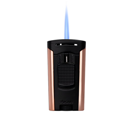Xikar Astral Single-jet Flame Lighter in Black and Rose Gold - view 2