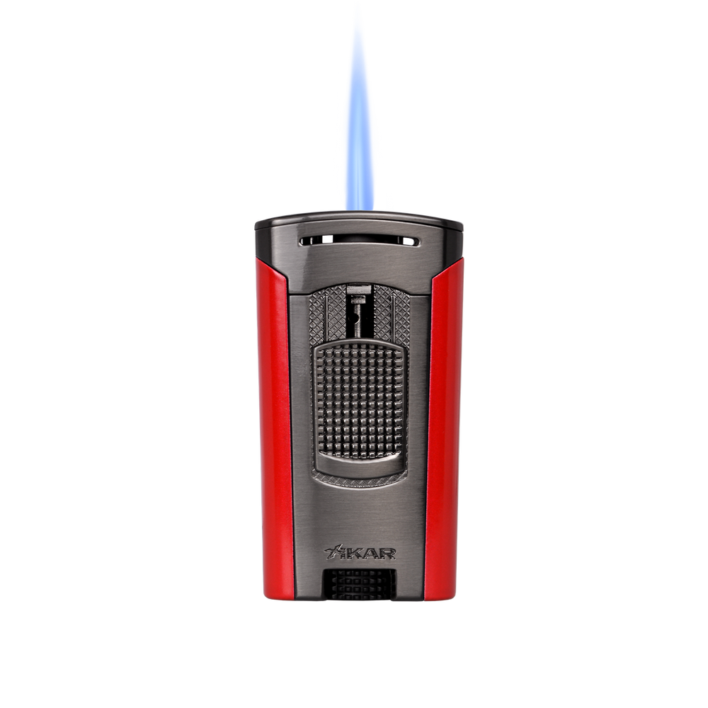 Xikar Astral Single-jet Flame Lighter in Gunmetal and Red - view 2