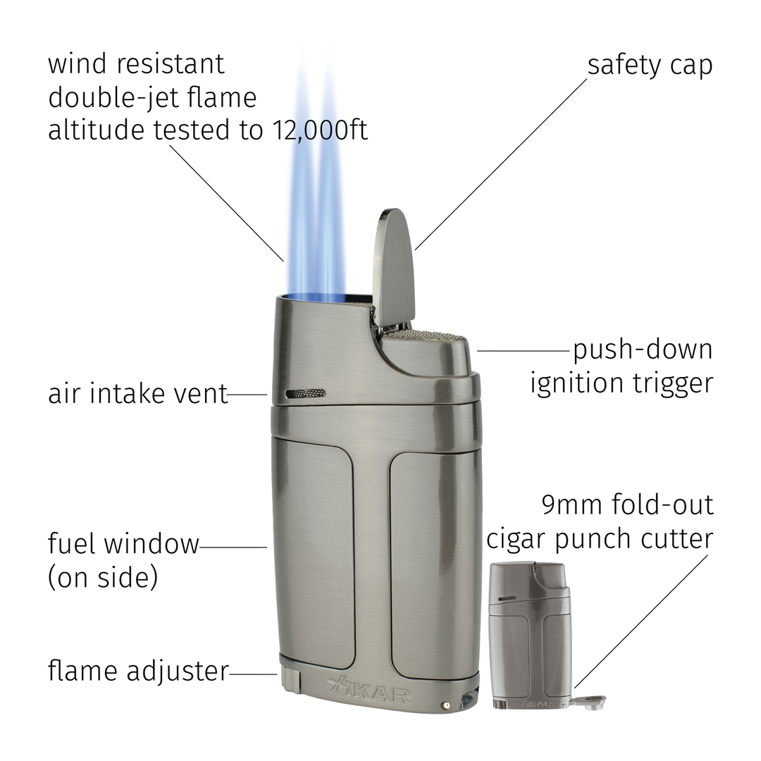 Xikar ELX Double Lighter in Gunmetal - view 5