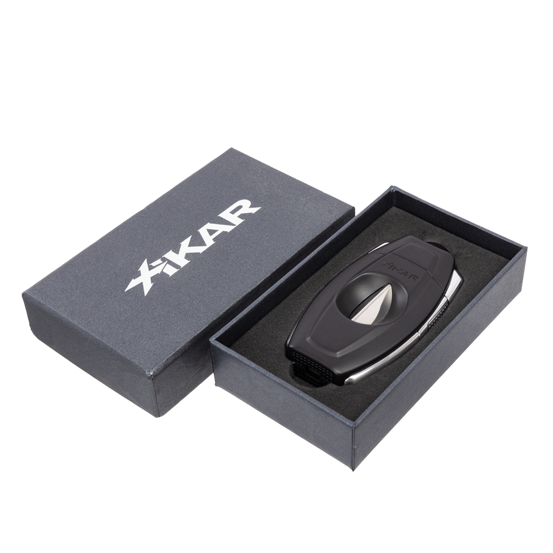 Xikar Flip Dual V-Cut & Straight Cutter in Black - view 3
