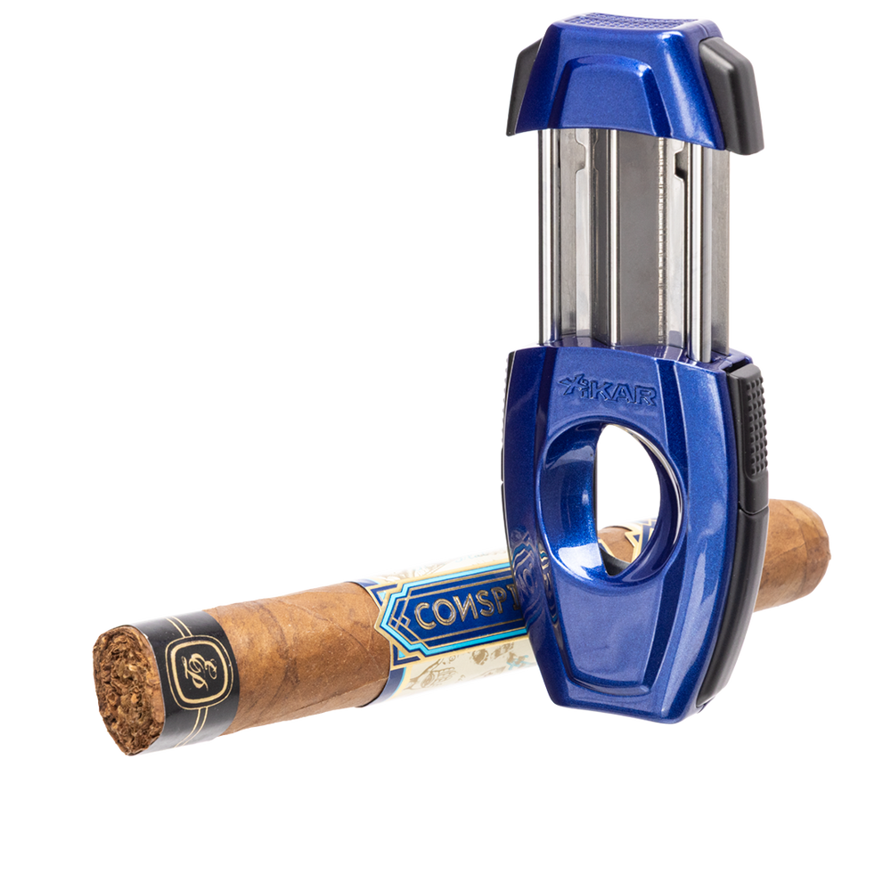 Xikar Flip Dual V-Cut & Straight Cutter in Blue - view 2