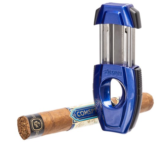 Xikar Flip Dual V-Cut & Straight Cutter in Blue - view 2