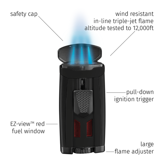Xikar HP3 Lighter in Matte Black - view 2