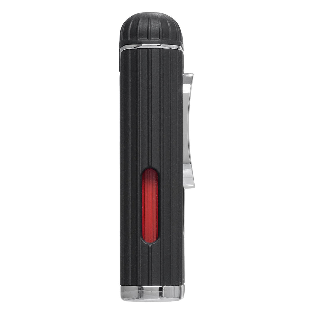 Xikar Hedron Lighter, hybrid jet/soft flame, black & chrome - view 2