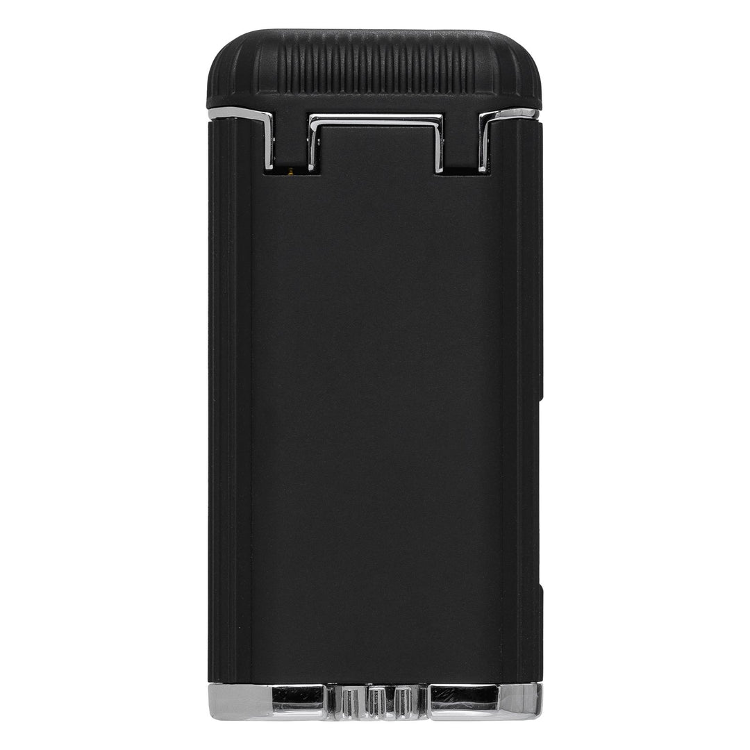 Xikar Hedron Lighter, hybrid jet/soft flame, black & chrome - view 4