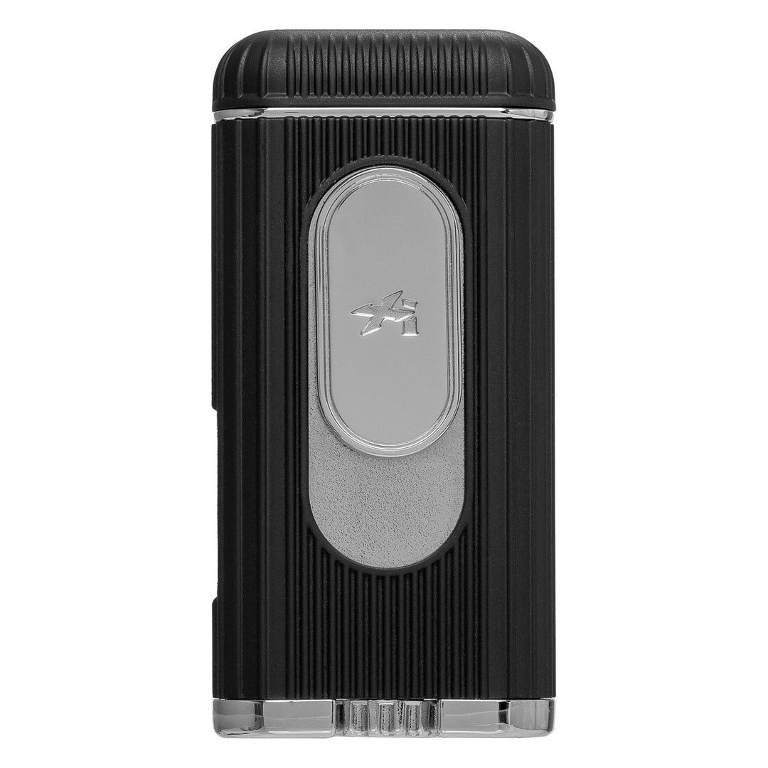 Xikar Hedron Lighter, hybrid jet/soft flame, black & chrome - view 7