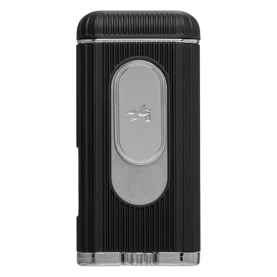 Xikar Hedron Lighter, hybrid jet/soft flame, black & chrome - view 8