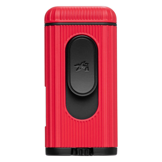 Xikar Hedron Lighter, hybrid jet/soft flame, red and black