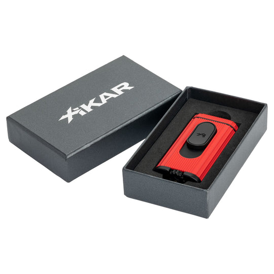 Xikar Hedron Lighter, hybrid jet/soft flame, red and black - view 5