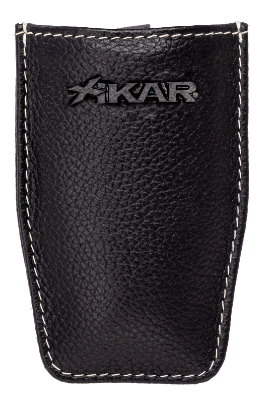 Xikar Leather Pull-tab Sheath for Xikar VX2 (Black Viena Leather and White stitching)