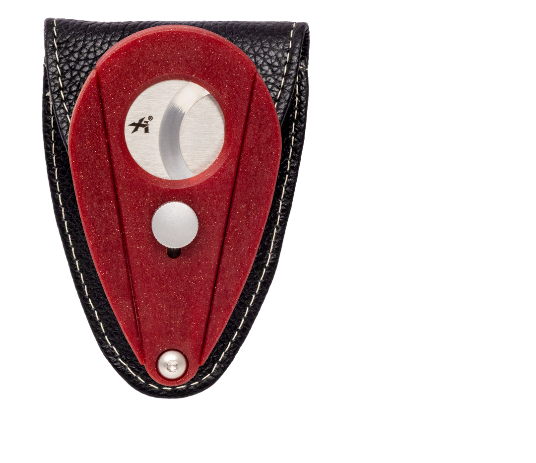 Xikar Leather Pull-tab Sheath for Xikar VX2 (Black Viena Leather and White stitching) - view 3