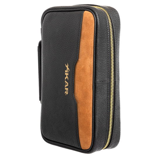 Xikar Sentinel Leather Case -Black Leather & Tan Suede - view 5