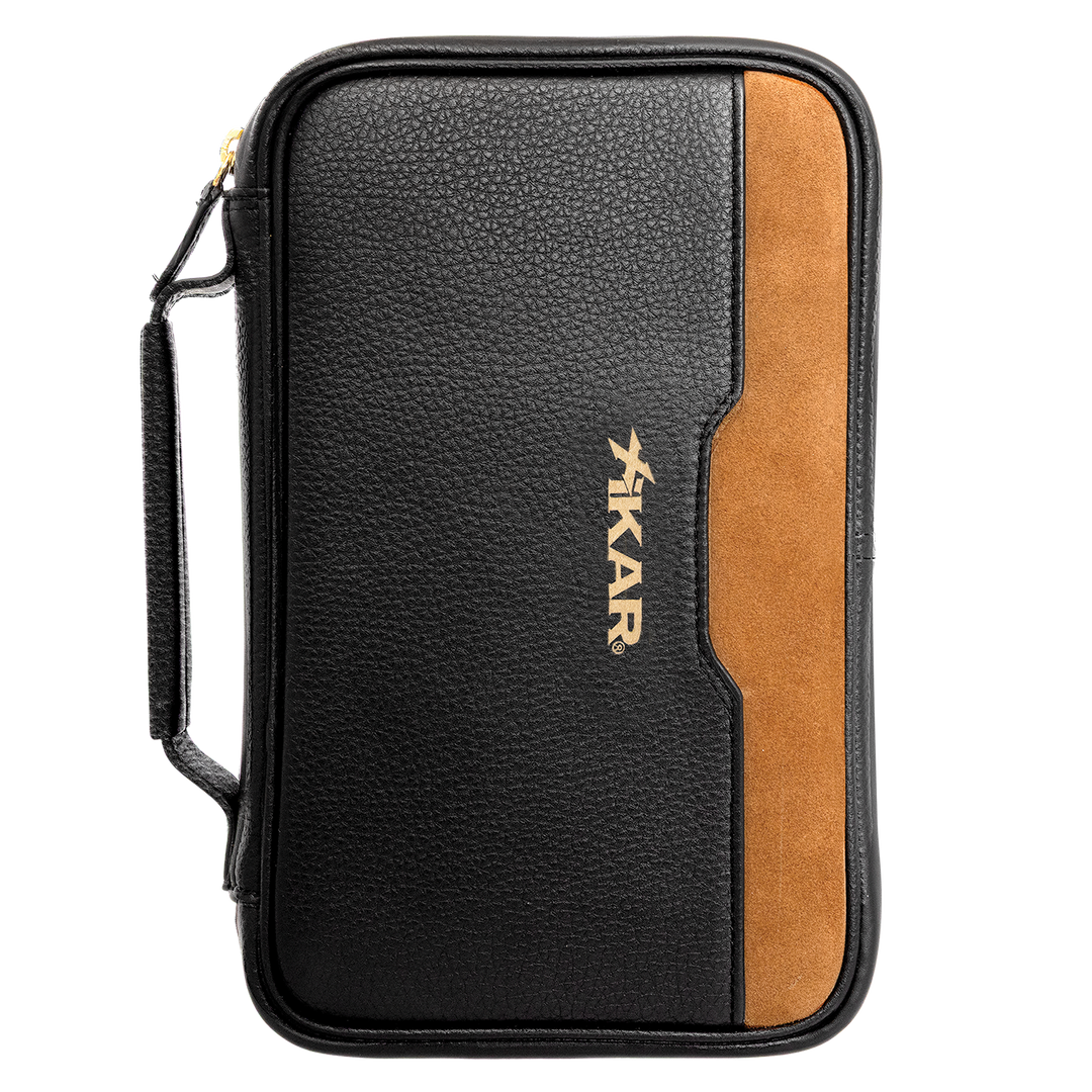 Xikar Sentinel Leather Case -Black Leather & Tan Suede - view 6