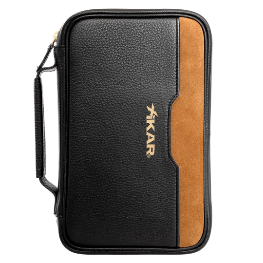 Xikar Sentinel Leather Case -Black Leather & Tan Suede - view 6