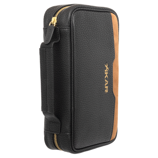 Xikar Sentinel Leather Case -Black Leather & Tan Suede - view 7