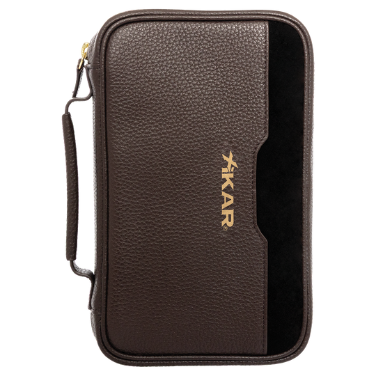 Xikar Sentinel Leather Case -Brown Leather & Tan Suede