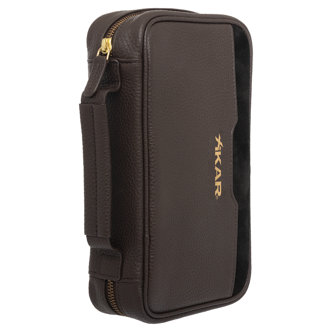 Xikar Sentinel Leather Case -Brown Leather & Tan Suede - view 7