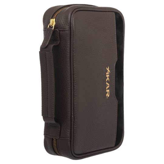 Xikar Sentinel Leather Case -Brown Leather & Tan Suede - view 7