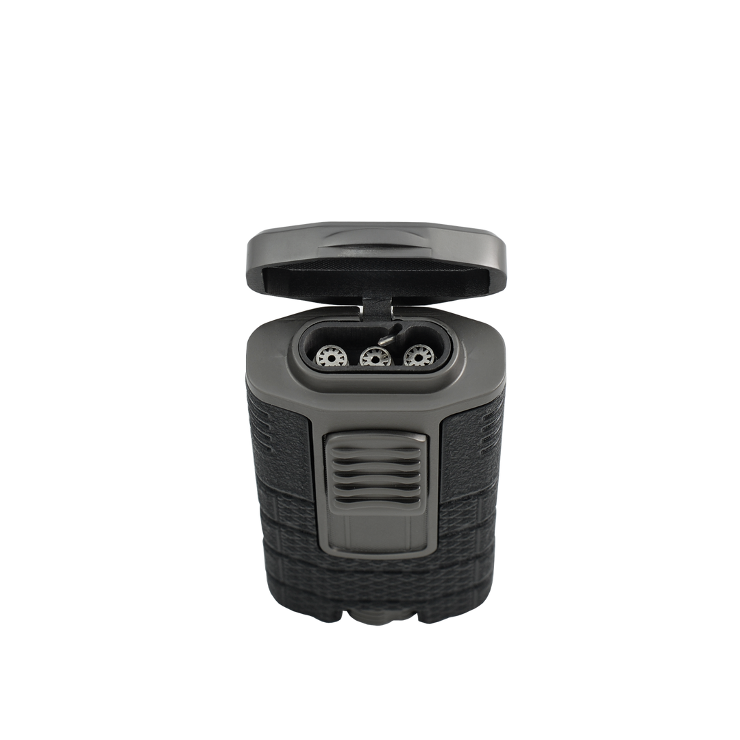 Xikar Tactical Triple in Black & Gunmetal Triple-Jet Lighter - view 3