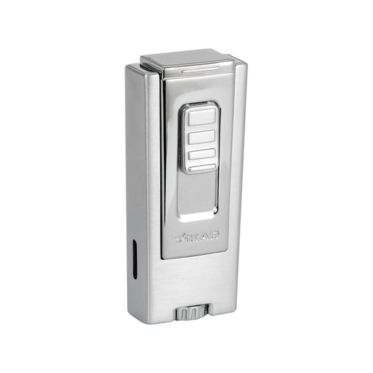 Xikar Trezo Triple Lighter in Chrome Silver - view 2