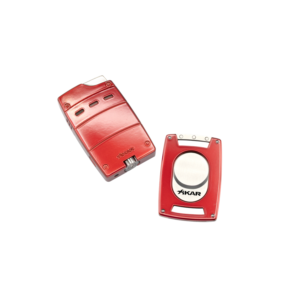 Xikar Ultra Combo Set, Lighter & Cutter in gift box, Red - view 2