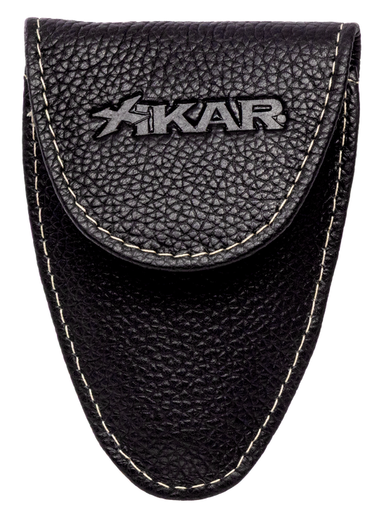 Xikar Xi Cutter Premium Vienna Leather Carrying Case with Fold-over Velcro Flap, Black