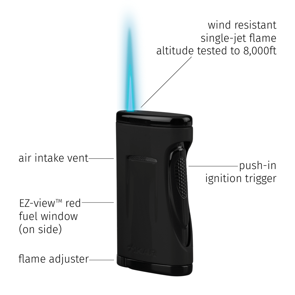 Xikar Xidris Single Lighter in Jet Black - view 2