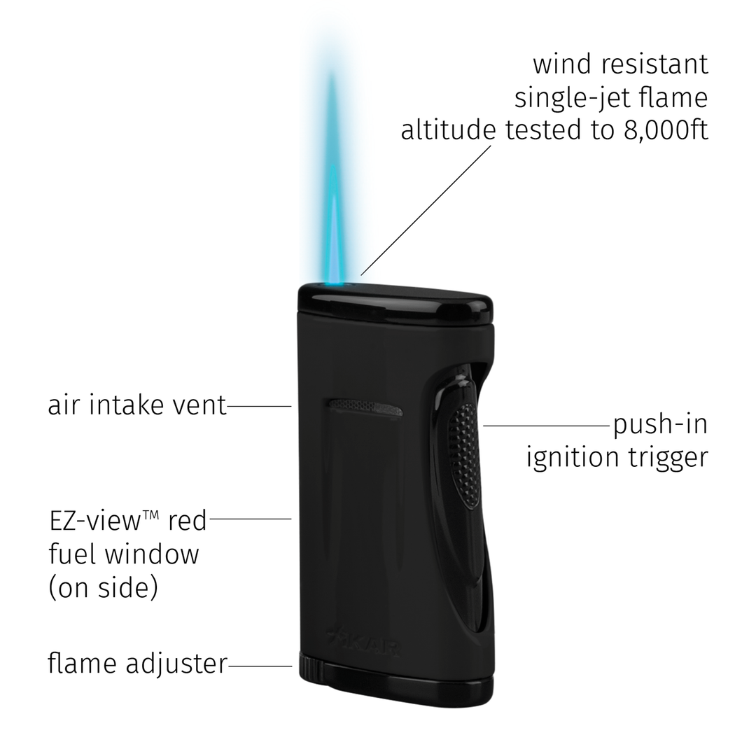 Xikar Xidris Single Lighter in Jet Black - view 2